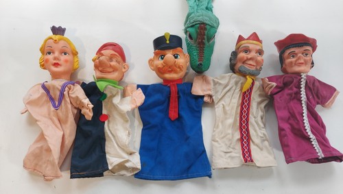 Vintage hand puppets set - hand,