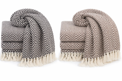 Cotton herringbone throw for - herringbone,