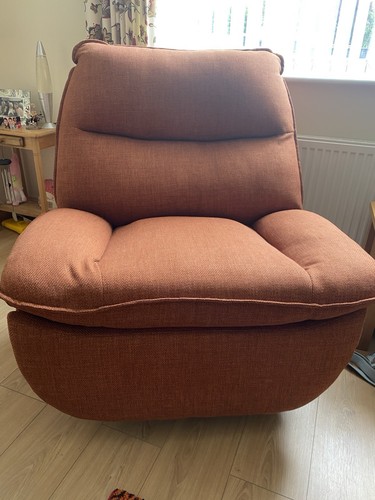 Two terracotta fabric recliner - two,