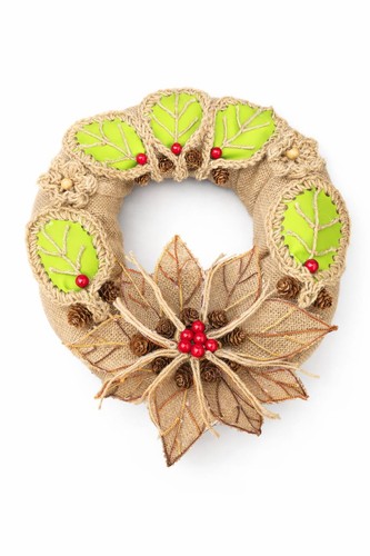 Rustic jute door wreath with - jute,