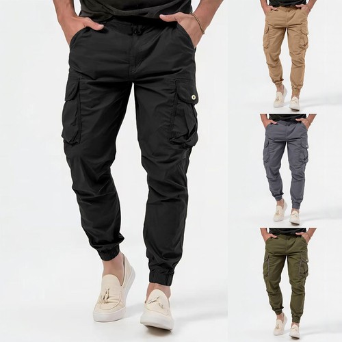 Mens elasticated waist cargo - mens,