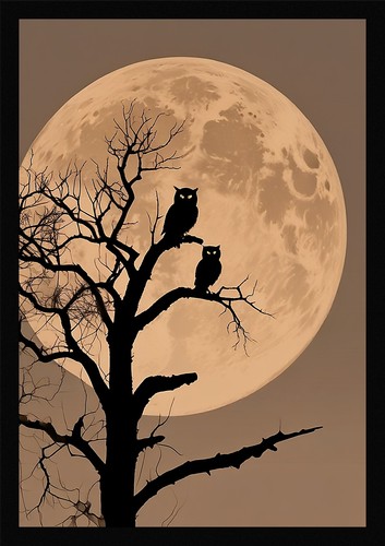 Intimate owl framed wall art - framed,
