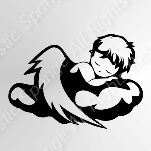 Sleeping angel cherub reusable - sleeping,