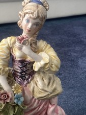 Capidimonte Sculptured Flower Lady Figurine Ornament