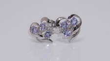 Pre-Loved 9carat 9k White Gold Tanzanite & Diamond Set Stud Earrings