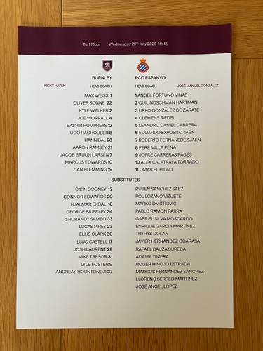 Burnley 2026 2027 season - 2026-2027, home
