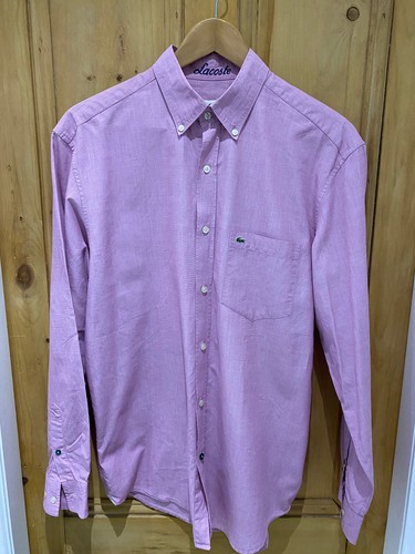 Lacoste shirt mens check pink - lacoste,