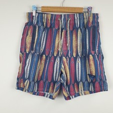 Mantaray Swim Shorts Mens Medium Blue Multi Drawstring Mesh Lined Surfboard