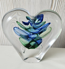 Italian Art Glass Heart Sculpture Signed GC  Graziella Cavalli 10 cms vibrant! 