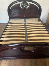 Italian Mahogany Queen Bed Frame & mirror 