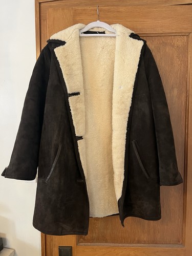 Brown suede and shearling - brown,