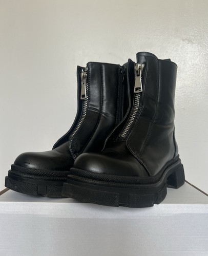 Black chunky platform ankle - black,