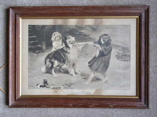 Antique framed print a - antique, “a