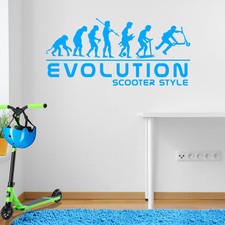 Evolution of Man Scooter Style Stunt Kids Children Street Ride Wall Sticker A105