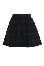 NEW WOMENS RED LADIES CHECK TARTAN SKATER MINI SKIRT ELASTICATED WAIST SIZE 8-20
