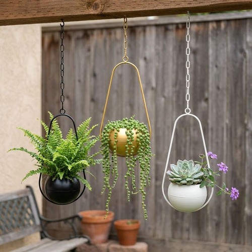 Minimalist metal hanging plant - minimalist,
