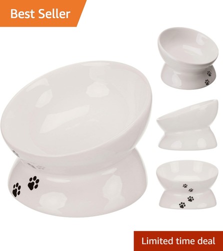 Elegant ceramic cat feeder - ceramic,