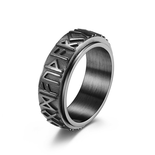 Viking rune spinner ring - rune,