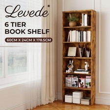 Levede 6 Tier Book Shelf Storage Shelves Bookcase Display Unit Organizer Cabinet