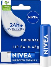 NIVEA Lip Balm Original Care (4.8g) Lip Balm Deeply Hydrates Lips for 24h+ UK