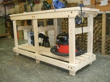 Wooden work bench 6ft - bench,, solid