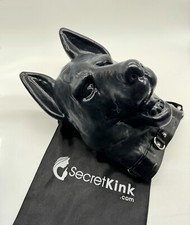 BLACK EXTRA THICK LATEX PUP HOOD 2MM+ RUBBER FETISH DOG PUPPY PET PLAY MASK