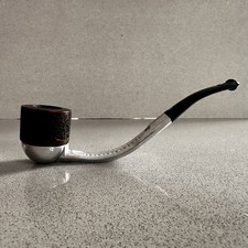 Falcon Bent Stem Pipe AN3 Briar Bowl Aluminium Made in England Vintage 1960s