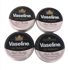 4 Pack Vaseline Lip Therapy Pink Bubbly Lip Balm Tin, 0.7 Oz each