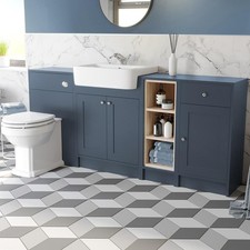 Blue Toilet & Vanity Unit with