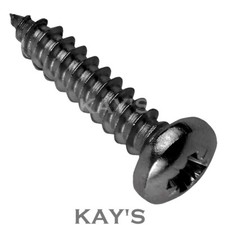 BLACK WOOD SCREWS POZI ROUND DOME PAN HEAD BLACKJAX POZIDRIVE JAPANNED 6g 8g 10g