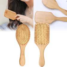 Natural Bamboo Wooden Hair Brush Comb Massage Scalp Health Airbag Hair Comb NEW