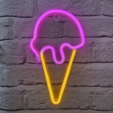 Ice Cream Shaped Neon Light - Battery or USB Operated