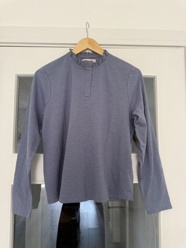 Woolovers ladies blue ruffle - woolovers,