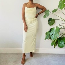Zara yellow midi dress with - dress,