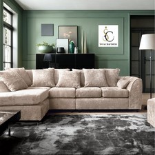 EXQUISITE CRUSHED CHENILLE 2/3/4/5 L SHAPED + XL CORNERS /CUDDLE CHAIR/ARMCHAIR