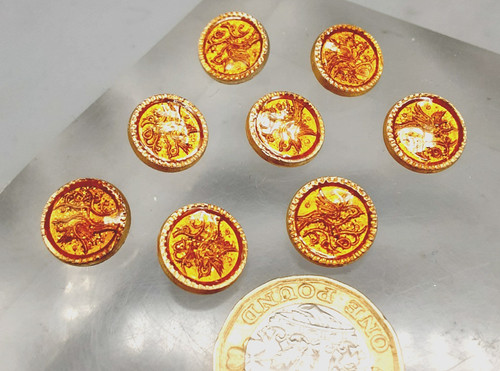 Gold tone metal with amber - 8,