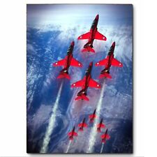 Red Arrows Flying Formation Aircraft Artwork Printed on Aluminium Metal Sign