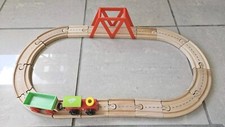 Wooden Train Track Starter Set 15 Pieces Carousel Reversible Track for Rail Road