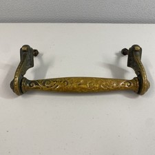 VINTAGE / ANTIQUE ART DECO VICTORIAN SOLID BRASS DOOR HANDLE  @G 