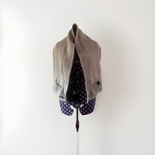 UGG Australia Grey Wool (50%) blend Teddy Pockets Chunky Knit Scarf NEW