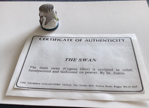 The swan pewter thimble with - swan,