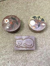 3 small soapstone trinket