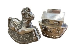 Two Metal Money Boxes Rocking Horse & Noah’s Ark , Vintage In Good Condition