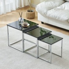 Nest of Tables Set of 3 White