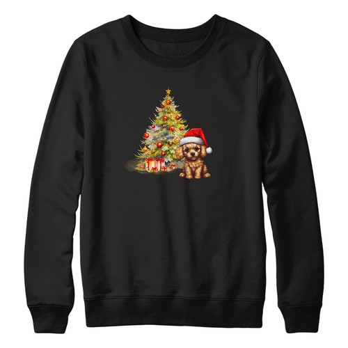 Apricot poodle christmas scene - christmas,