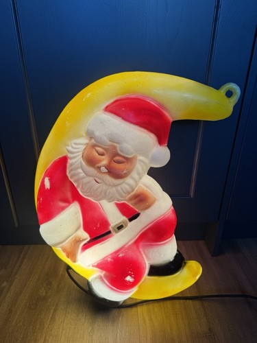 Vintage santa moon - vintage, moon,