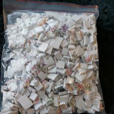 Hand Cut Bone China Mosaic Tiles. Crafts, Upcycling, Mosaics, Jewellery.  750g