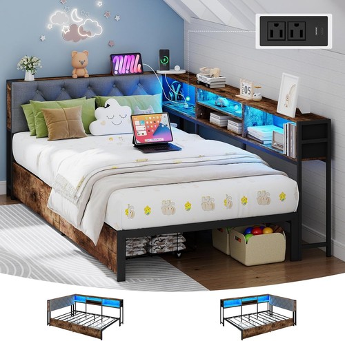 Full twin corner bed frame - full/twin,