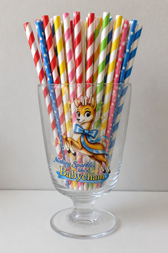 Blue babycham style glass - babycham,