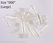 50 x Empty Gelatine Gelatin Capsules ( Gel Caps ) - Extra Large " Size 000 "